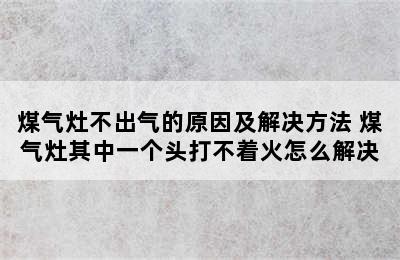 煤气灶不出气的原因及解决方法 煤气灶其中一个头打不着火怎么解决